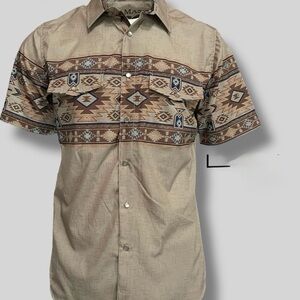 Cow boy buy 3 get 1 Free ‼️Tan and Brown Casual Button Down Shirt with